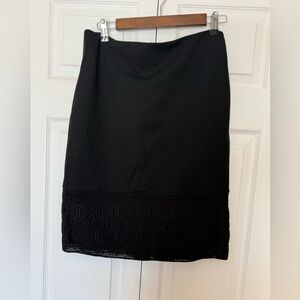 Talbots black Embroidered Pencil Skirt Size 6